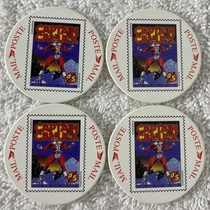 5/$35 Vintage Post Mail Captain Canuck Postage Stamp POGs x4